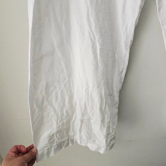 Chico's White Linen Wide Leg Pants Lagenlook Size 3 Large - Picture 4 of 9